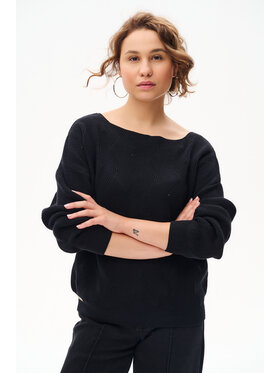 blue shadow blue shadow Sweter Reso Czarny Regular Fit