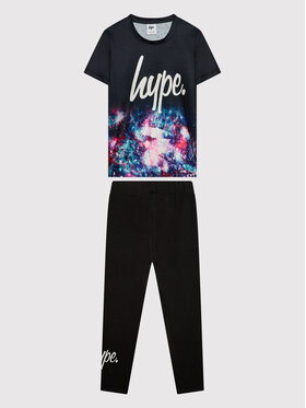 HYPE HYPE Komplet t-shirt i legginsy Q4PAKEXTR056 Czarny Regular Fit