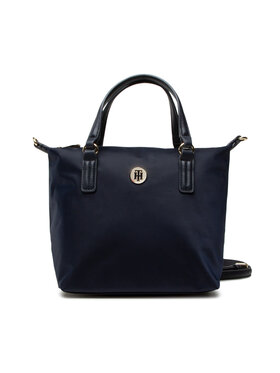 Tommy Hilfiger Tommy Hilfiger Geantă Poppy St Small Tote AW0AW10262 Bleumarin