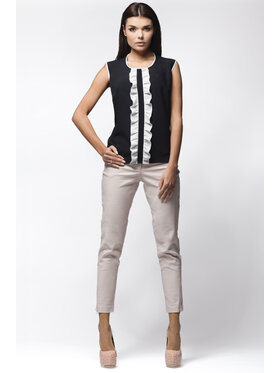 Awama Awama Bluzka A024 Czarny Basic Fit