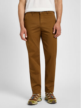 Lee Lee Spodnie materiałowe REGULAR CHINO Brązowy Regular Fit