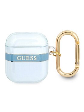 Guess Guess Etui na słuchawki AirPods Błękitny