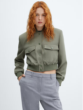 Mango Mango Kurtka bomber Wonder 57976019 Zielony Cropped Fit