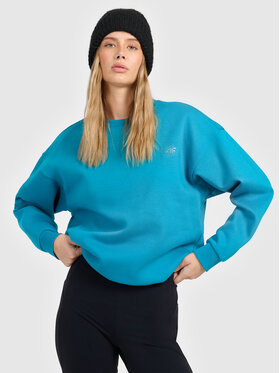 4F 4F Bluza ESSENTIALS Turkusowy Loose Fit