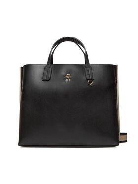 Tommy Hilfiger Tommy Hilfiger Дамска чанта Iconic Tommy Satchel AW0AW15692 Черен