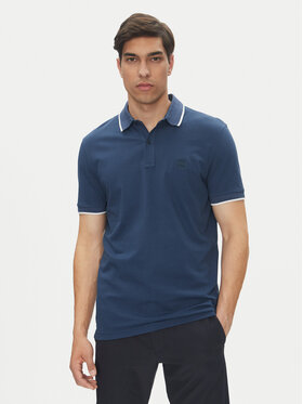 BOSS BOSS Тениска с яка и копчета Passertip 50507699 Син Slim Fit