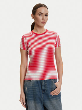 Tommy Jeans Tommy Jeans Póló DW0DW17383 Piros Slim Fit