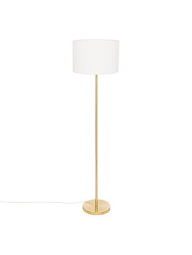 MIAhome MIAhome Lampa podłogowa złota z kloszem bouclé 150 cm Złoty