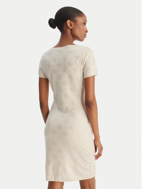 Guess Guess Trikotāžas kleita W6RK92 Z3JD2 Bēšs Regular Fit