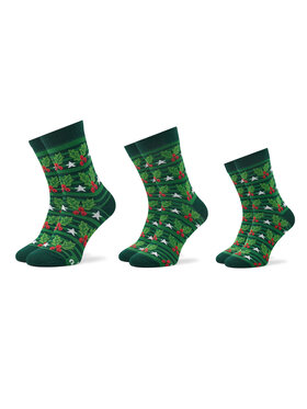 Rainbow Socks Rainbow Socks Set 3 parov unisex visokih nogavic Xmas Balls Zelena