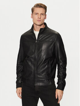 Milestone Milestone Шкіряна куртка Gilberto 511059 60395 Чорний Regular Fit
