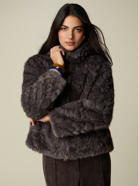 Oltre Oltre Cappotto invernale 8017J000257N013 Grigio Boxy Fit
