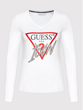 Guess Bluza Icon W1BI21 J1311 Bela Regular Fit