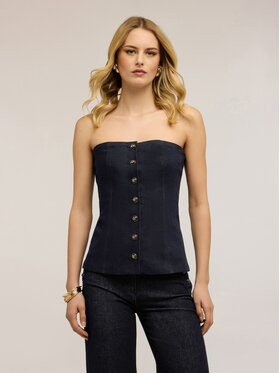 Motivi Motivi Top D010Q000516N034 Niebieski Regular Fit