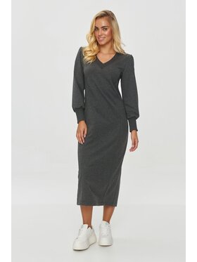 Makadamia Makadamia Sukienka codzienna M848 Szary Regular Fit