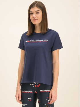 Tommy Sport Marškinėliai Tee Logo S10S100061 Tamsiai mėlyna Regular Fit
