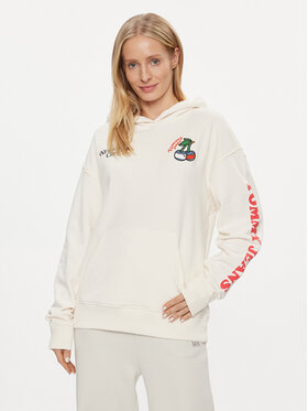 Tommy Jeans Tommy Jeans Mikina Cherry DW0DW17707 Bílá Relaxed Fit