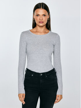 BIG STAR BIG STAR Longsleeve CLASSIC Szary Slim Fit