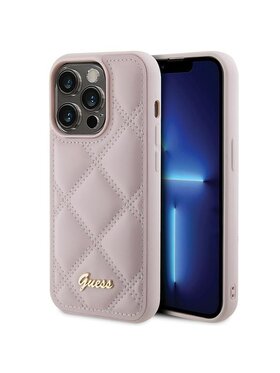 Guess Guess Etui na telefon Quilted Metal Logo Różowy