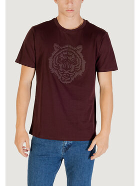 Antony Morato Antony Morato T-Shirt STUTTGART REGULAR FIT WITH PRISM SHAPE RUBBER TIGER PRINT Μπορντό Regular Fit
