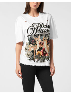 PHILIPP PLEIN PHILIPP PLEIN T-Shirt 26513 Biały Over Fit