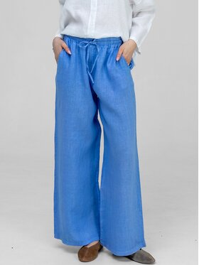 Perso Perso Spodnie materiałowe PTE267299F Niebieski Wide Leg