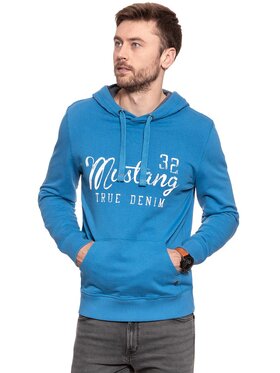 Mustang Mustang Felpa LOGOPRINT HOODIE Blu Regular Fit