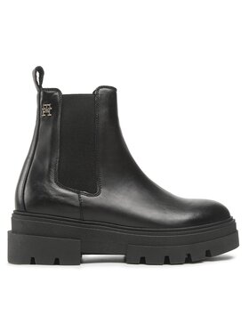 Tommy Hilfiger Tommy Hilfiger Klassische Stiefeletten Monochromatic Chelsea Boot FW0FW06899 Schwarz