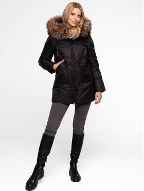 Perso Perso Dámska bunda BLH252517FXR Čierna Regular Fit