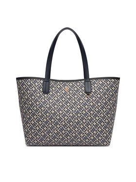 Tommy Hilfiger Tommy Hilfiger Torebka Th Icon Tote Jacquard AW0AW18889 Niebieski