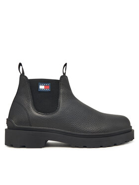 Tommy Jeans Tommy Jeans Sztyblety Tjm Chelsea Leather Wl EM0EM01670 Czarny