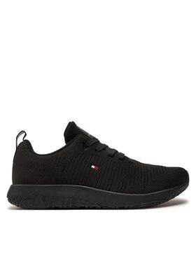 Tommy Hilfiger Tommy Hilfiger Снікерcи Corporate Knit Rib Runner FM0FM02838 Чорний
