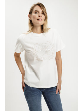 Cross Jeans Cross Jeans T-Shirt 56017-028 Beżowy Regular Fit