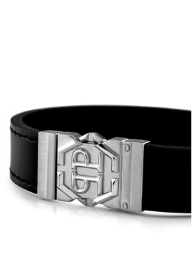 PHILIPP PLEIN Zapestnica Hexagon Tactical Buckle PJVEA01BS Črna