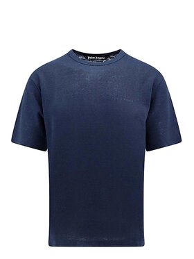 Palm Angels Palm Angels T-shirt PMAA091S24FAB001 Blu Regular Fit