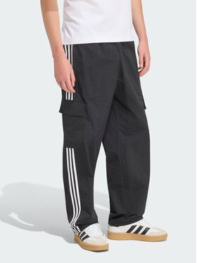adidas adidas Spodnie cargo Adicolor Classics 3 - Stripes Czarny Loose Fit