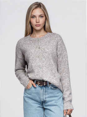 Ombre Ombre Svetr OW-SW-E0064 Béžová Relaxed Fit