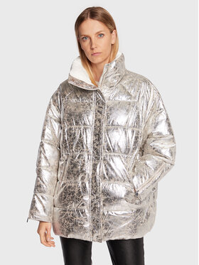 PINKO PINKO Giubbotto invernale Brunella 1 1G17Z5 A03G Argento Relaxed Fit