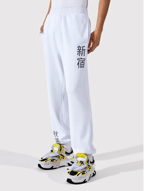 Togoshi Togoshi Teplákové kalhoty TG22-SPM010 Bílá Oversize