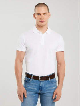 BIG STAR BIG STAR Polo MARKOLINOS Biały Basic Fit