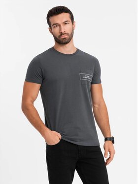 Ombre Ombre T-Shirt OM-TSCT-0108 Černá Regular Fit