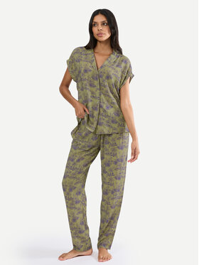 Triumph Triumph Piżama Boyfriend 10222611 Zielony Relaxed Fit