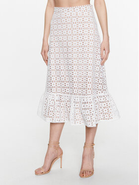 MICHAEL Michael Kors MICHAEL Michael Kors Midi svārki MS370978BK Balts Regular Fit