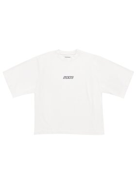 2005 2005 T-Shirt Classic Logo Biały Oversize