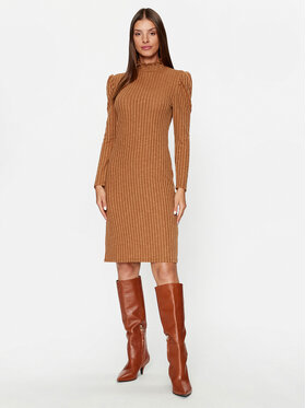 JDY JDY Úpletové šaty 15297404 Hnědá Regular Fit