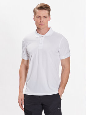 CMP CMP Тениска с яка и копчета 3T60077 Бял Regular Fit