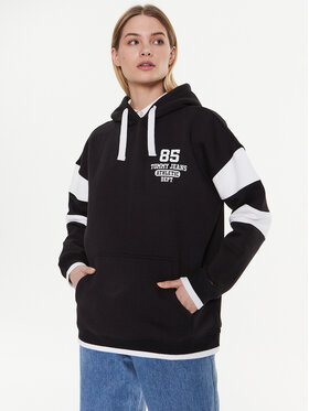Tommy Jeans Tommy Jeans Pulóver Collegiate 85 DW0DW14860 Fekete Oversize
