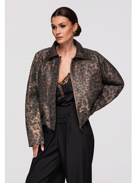 Ombre Ombre Kurtka przejściowa OW-JANP-0113 Brązowy Loose Fit