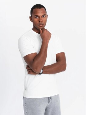 Ombre Ombre T-Shirt OM-TSCT-0220 Biały Slim Fit