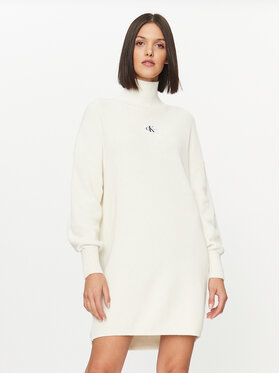 Calvin Klein Jeans Calvin Klein Jeans Robe en tricot Label J20J221992 Écru Relaxed Fit